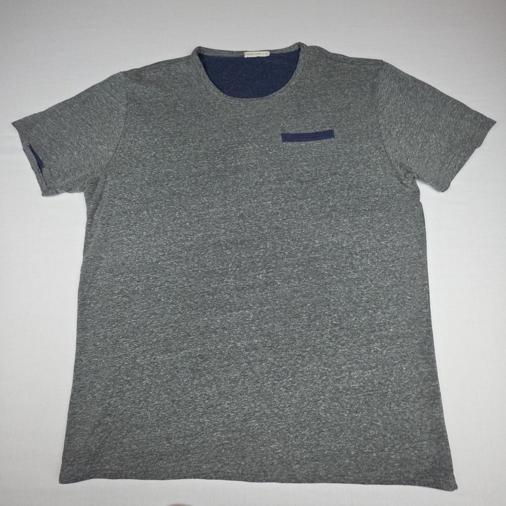 Marine‎ Layer Pocket T-Shirt Mens L/XL Gray Blue Heathered Tri-Blend Spandex